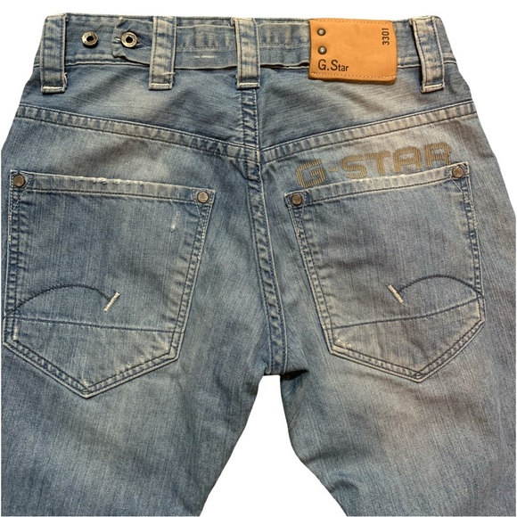G Star Raw Radar Low Jeans Men 30x32 Contrast Stitch Straight Grunge Distressed - Picture 3 of 8